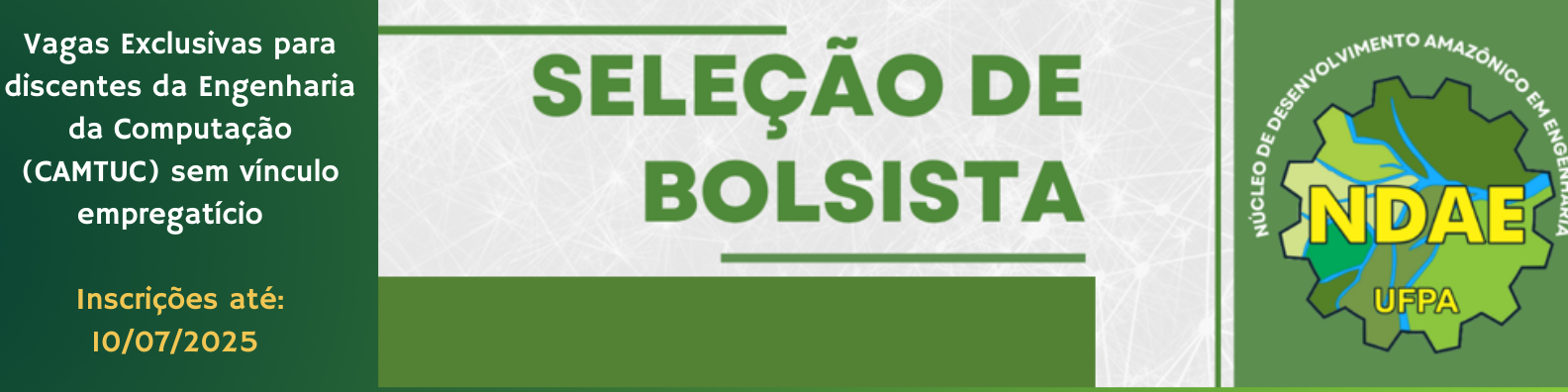 NDAE abre vaga de bolsa para discente de Engenharia da Computação do CAMTUC