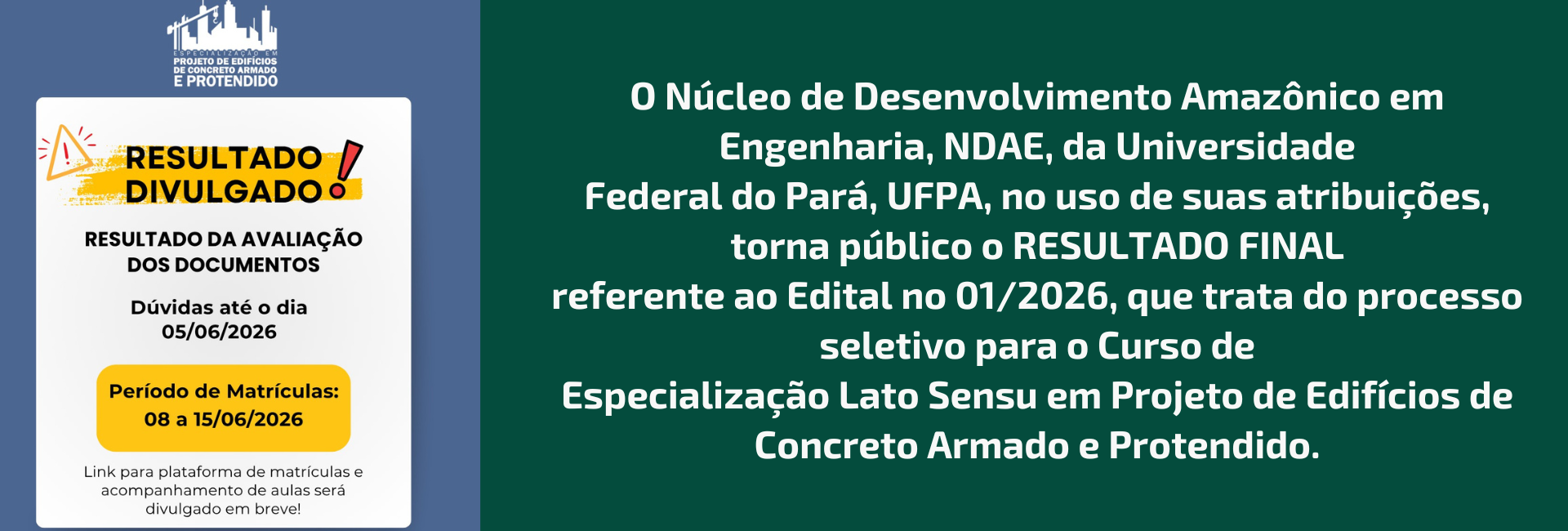  Edital N°01/2026 PS Curso Lato Sensu