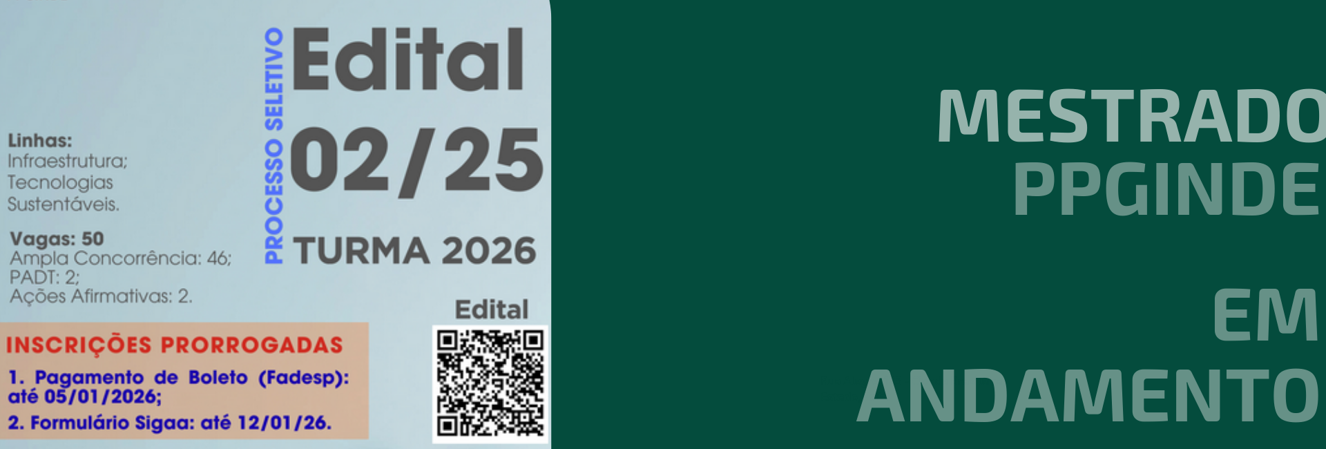 EDITAL N° 02/2025 – PPGINDE / NDAE / UFPA 
