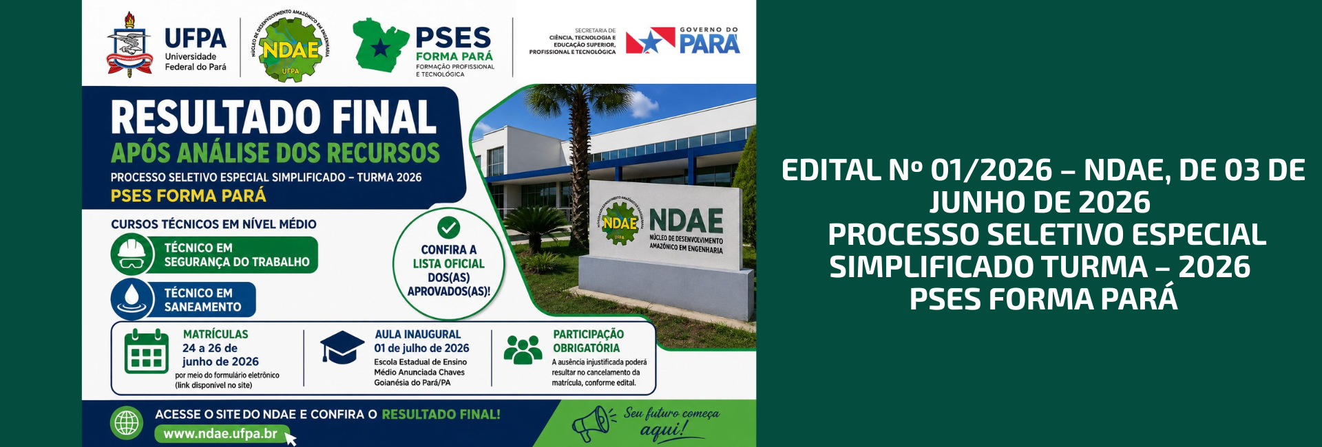 Divulgado Resultado Final após Análise dos Recursos do PSES Forma Pará